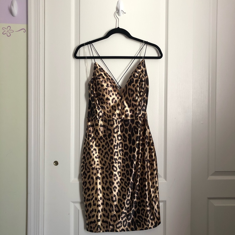 sexy size L cheetah print dress